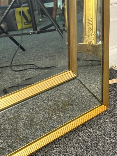 EXCEPTIONAL FRENCH MODERNE BRASS MIRROR WITH GOLD DESIGN