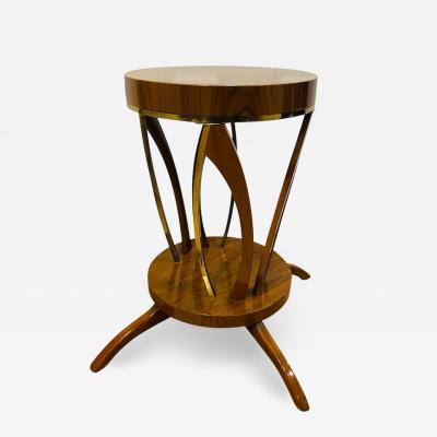 EXCEPTIONAL ITALIAN MID CENTURY LACQUERED WOOD AND BRASS TABLE