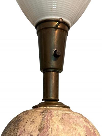 EXCEPTIONAL MID CENTURY STACKED BALL SQUARES POTTERY LAMP