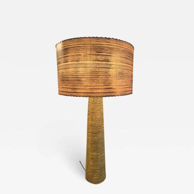EXCEPTIONAL MODERNIST MID CENTURY STRIPED POTTERY LAMP BY KELBY