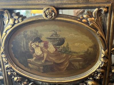 EXCEPTIONAL ORNATE HAND PAINTED TRUMDEAU MIRROR