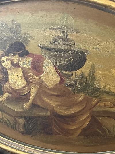 EXCEPTIONAL ORNATE HAND PAINTED TRUMDEAU MIRROR