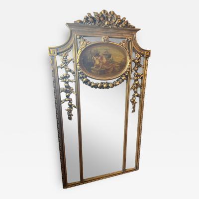 EXCEPTIONAL ORNATE HAND PAINTED TRUMDEAU MIRROR