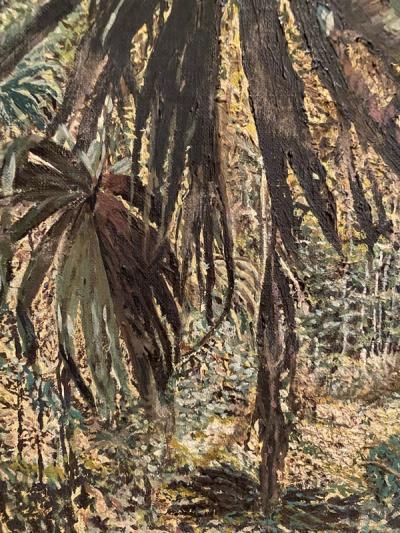 EXCEPTIONAL PAIR OF MID CENTURY RAIN FOREST PAINTINGS 1958