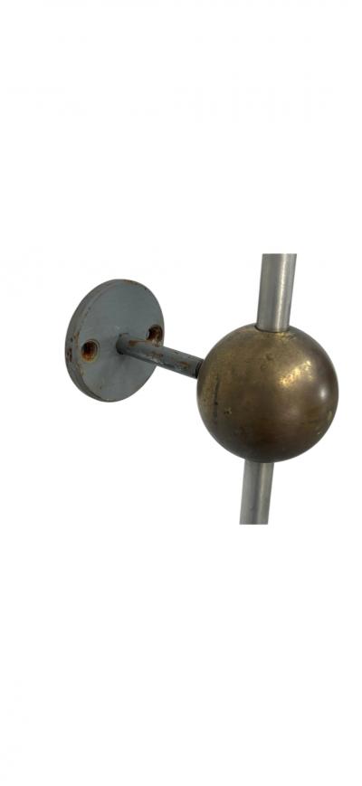 EXCEPTIONAL PAIR OF MONUMENTAL MODERNIST STEEL ROD BRASS BALL WALL SCULPTURES