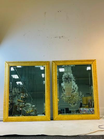 EXCEPTIONAL PAIR OF RENAISSANCE STYLE GOLD LEAF CARVED WOOD MIRRORS