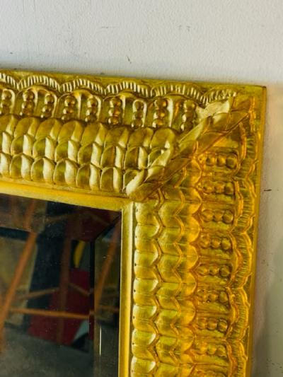 EXCEPTIONAL PAIR OF RENAISSANCE STYLE GOLD LEAF CARVED WOOD MIRRORS