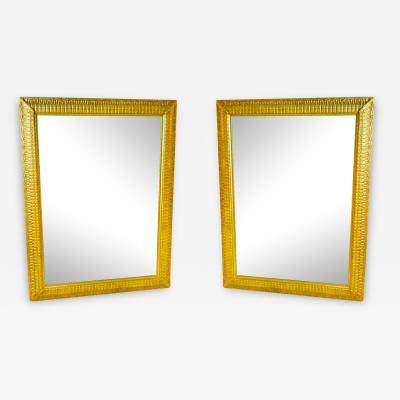 EXCEPTIONAL PAIR OF RENAISSANCE STYLE GOLD LEAF CARVED WOOD MIRRORS
