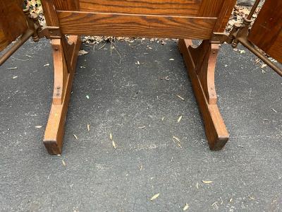 EXCEPTIONAL RARE ARCHITECTURAL INDUSTRIAL1900S OAK AND IRON TRIFOLD MIRROR