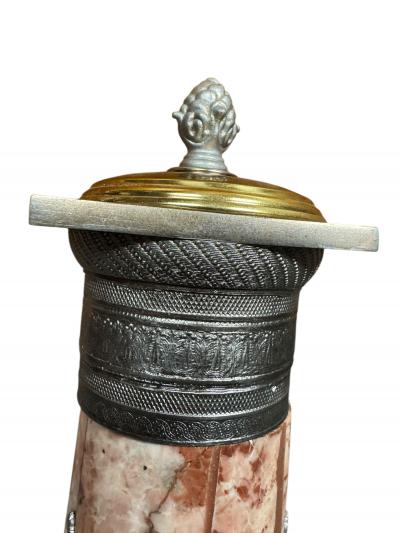 EXCEPTIONAL19TH CENTURY GRAND TOUR MARBLE WITH NICKELED BRONZE ACCENTS