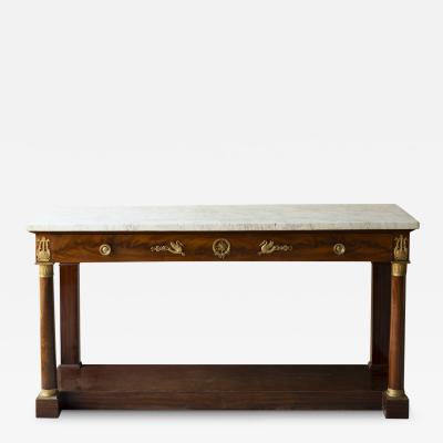 EXCEPTIONALLY WIDE FRENCH EMPIRE PERIOD CONSOLE TABLE