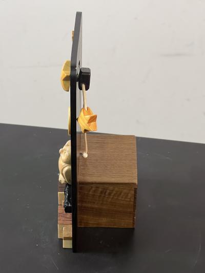 EXOTIC MIXED WOODS OWL STARS AND MOON WITH SKYLINE MUSIC BOX