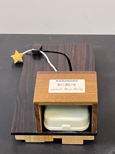 EXOTIC MIXED WOODS OWL STARS AND MOON WITH SKYLINE MUSIC BOX