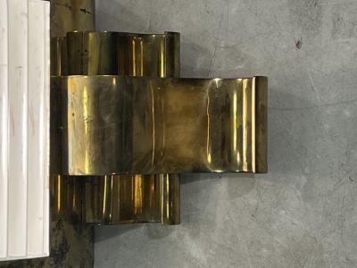 EXQUISITE ART DECO REVIVAL SOLID BRASS AND CLEAR GLASS ROD SCONCES