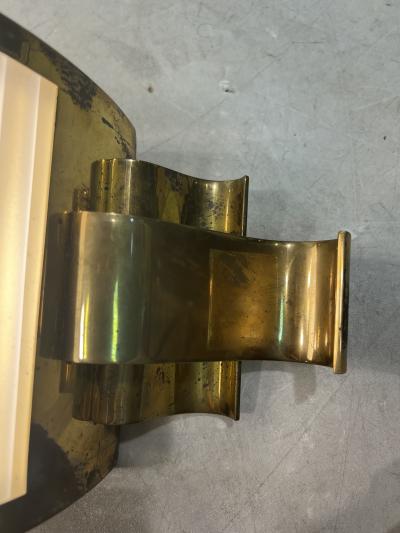EXQUISITE SOLID BRASS AND FROSTED GLASS ROD ART DECO REVIVAL SCONCES