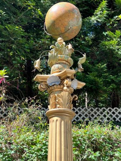 EXTRAORDINARY PAIR OF 19TH CENTURY ELABORATE MASONIC COLUMNS