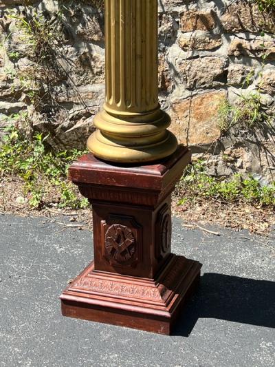 EXTRAORDINARY PAIR OF 19TH CENTURY ELABORATE MASONIC COLUMNS