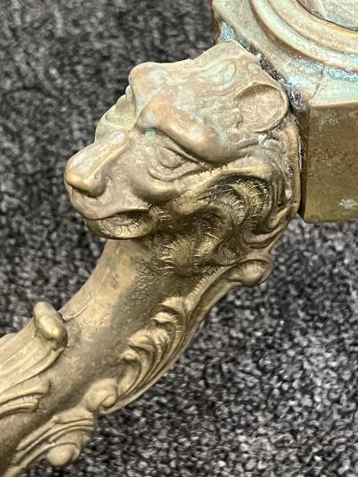 EXTRAORDINARY PAIR OF ITALIAN BRONZE LION HEAD PAW FOOTED CLOTHING VALETS