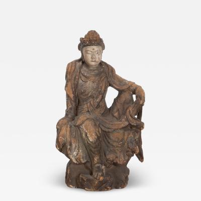 Early 17th Century Carved Wood Figure of Guanyin