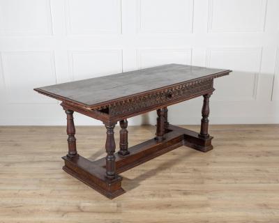 Early 17th Century Lombard Louis XIV Walnut Table with Baluster Legs