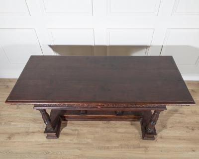 Early 17th Century Lombard Louis XIV Walnut Table with Baluster Legs