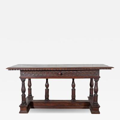 Early 17th Century Lombard Louis XIV Walnut Table with Baluster Legs