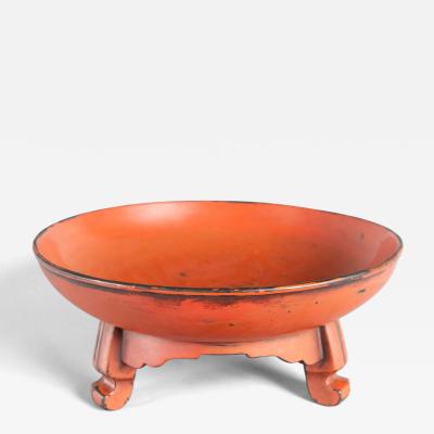 Early 17th Century Negoro Lacquer Footed Bowl