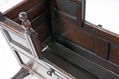 Early 18th Century Country Oak Baby Cradle