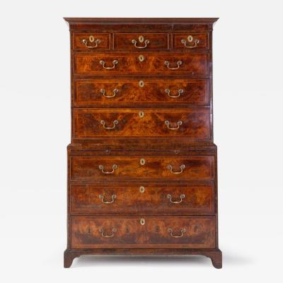 Early 18th Century English Walnut Chest on Chest