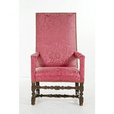 Early 18th Century French Pink Upholstered Armchair