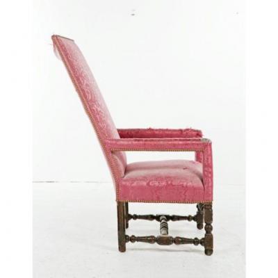 Early 18th Century French Pink Upholstered Armchair