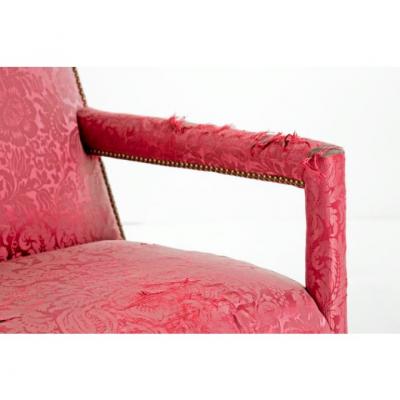 Early 18th Century French Pink Upholstered Armchair