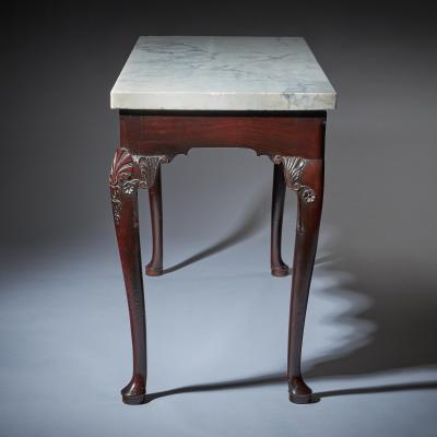 Early 18th Century Irish George I Mahogany Console Table with Marble Top
