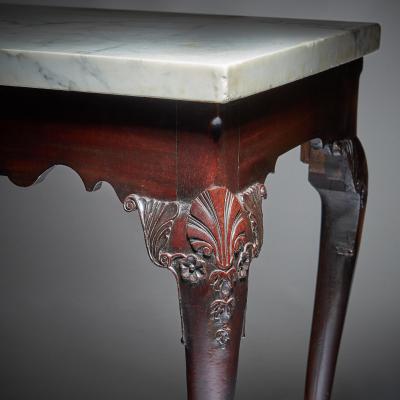 Early 18th Century Irish George I Mahogany Console Table with Marble Top