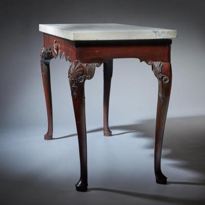 Early 18th Century Irish George I Mahogany Console Table with Marble Top
