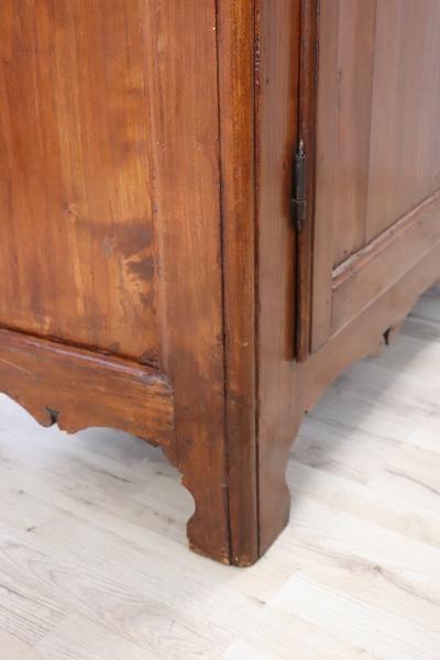 Early 18th Century Italian Solid Poplar Wood Antique Wardrobe or Armoire