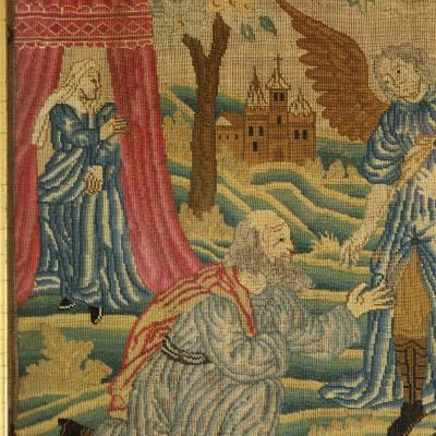 Early 18th Century Needlework Picture Depicting Angels