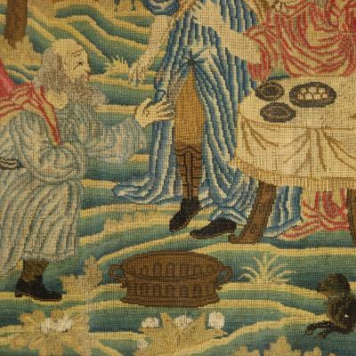 Early 18th Century Needlework Picture Depicting Angels