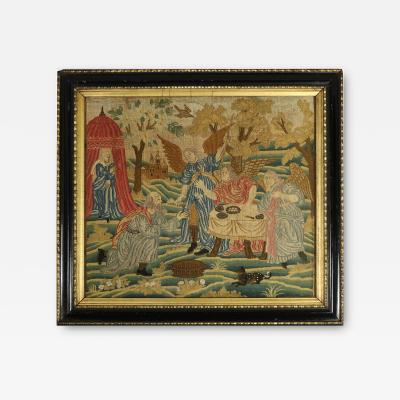 Early 18th Century Needlework Picture Depicting Angels