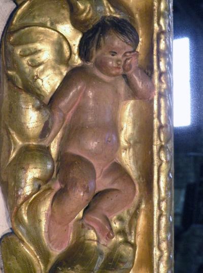 Early 18th Century Spanish Baroque Gilt Wood and Polychrome Mirror