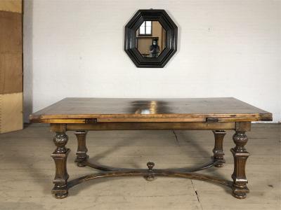 Early 18th Century Swiss Italian Baroque Walnut Extension Dining Table