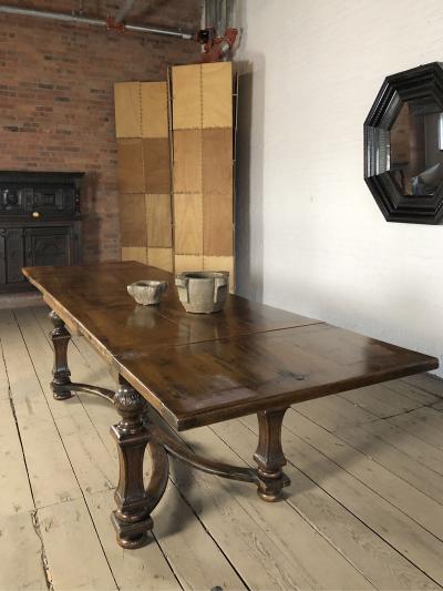 Early 18th Century Swiss Italian Baroque Walnut Extension Dining Table