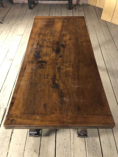 Early 18th Century Swiss Italian Baroque Walnut Extension Dining Table