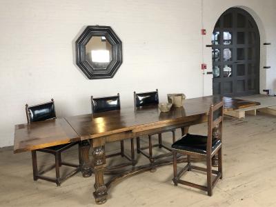 Early 18th Century Swiss Italian Baroque Walnut Extension Dining Table