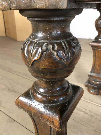 Early 18th Century Swiss Italian Baroque Walnut Extension Dining Table