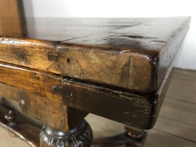 Early 18th Century Swiss Italian Baroque Walnut Extension Dining Table