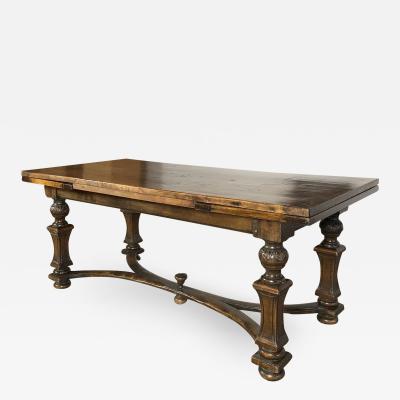 Early 18th Century Swiss Italian Baroque Walnut Extension Dining Table