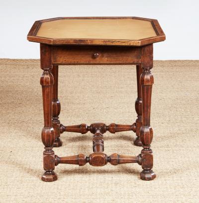 Early 18th c Italian Baroque Walnut Octagonal Table