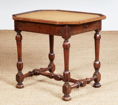 Early 18th c Italian Baroque Walnut Octagonal Table