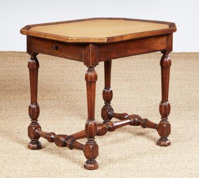 Early 18th c Italian Baroque Walnut Octagonal Table